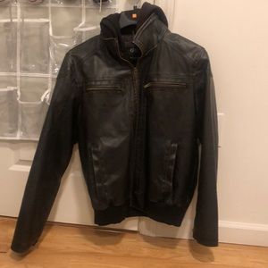 Medium faux leather bomber jacket from Guess